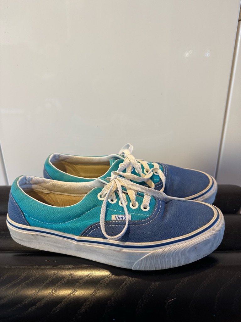Vans Two Tone Blue & Teal Canvas Sneakers Size 8.5